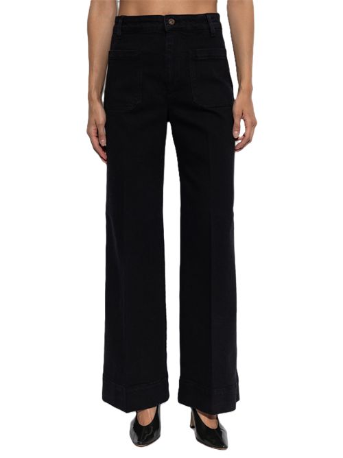 Jeans Alina con applicazione logo Victoria Beckham | 1226DJE007252J6763 WASHEDBLACK
